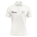 Custom White Gray Short-Sleeve Polo Shirt