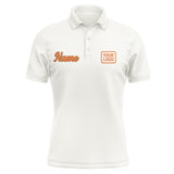 Custom White Orange Short-Sleeve Polo Shirt