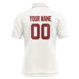 Custom White Crimson Red Short-Sleeve Polo Shirt