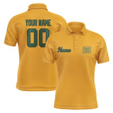 Custom Yellow Green Short-Sleeve Polo Shirt