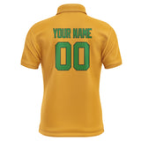 Custom Yellow Emerald Green Short-Sleeve Polo Shirt