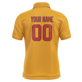 Custom Yellow Red Short-Sleeve Polo Shirt