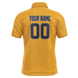 Custom Yellow Navy Short-Sleeve Polo Shirt