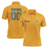 Custom Yellow Blue Green Short-Sleeve Polo Shirt