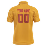 Custom Yellow Coral Red Short-Sleeve Polo Shirt