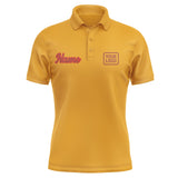 Custom Yellow Coral Red Short-Sleeve Polo Shirt