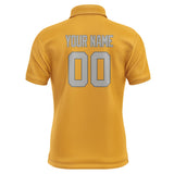 Custom Yellow Gray Short-Sleeve Polo Shirt