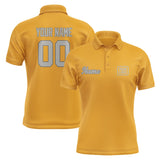 Custom Yellow Gray Short-Sleeve Polo Shirt