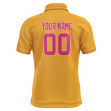 Custom Yellow Pink Short-Sleeve Polo Shirt