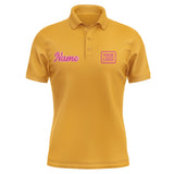 Custom Yellow Pink Short-Sleeve Polo Shirt
