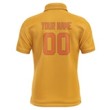 Custom Yellow Orange Short-Sleeve Polo Shirt