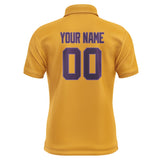 Custom Yellow Purple Short-Sleeve Polo Shirt