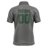 Custom Dark Grey Green Short-Sleeve Polo Shirt
