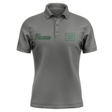 Custom Dark Grey Green Short-Sleeve Polo Shirt
