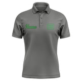 Custom Dark Grey Emerald Green Short-Sleeve Polo Shirt