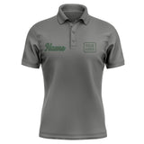 Custom Dark Grey Dark Green Short-Sleeve Polo Shirt
