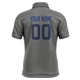 Custom Dark Grey Navy Short-Sleeve Polo Shirt