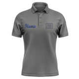 Custom Dark Grey Navy Short-Sleeve Polo Shirt