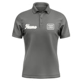 Custom Dark Grey White Short-Sleeve Polo Shirt