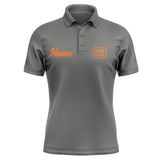 Custom Dark Grey Orange Short-Sleeve Polo Shirt