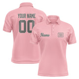 Custom Light Pink Dark Grey Short-Sleeve Polo Shirt