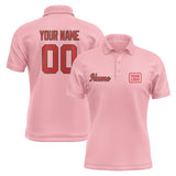 Custom Light Pink Red Short-Sleeve Polo Shirt