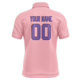 Custom Light Pink Light Purple Short-Sleeve Polo Shirt