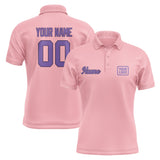 Custom Light Pink Light Purple Short-Sleeve Polo Shirt