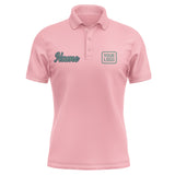 Custom Light Pink Blue Green Short-Sleeve Polo Shirt