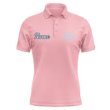 Custom Light Pink Light Blue Short-Sleeve Polo Shirt