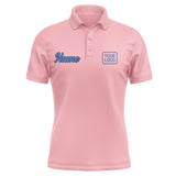 Custom Light Pink Sky Blue Short-Sleeve Polo Shirt