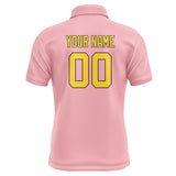 Custom Light Pink Gold Short-Sleeve Polo Shirt