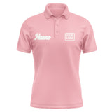 Custom Light Pink White Short-Sleeve Polo Shirt