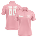 Custom Light Pink White Short-Sleeve Polo Shirt