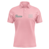 Custom Light Pink Gray Short-Sleeve Polo Shirt