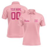 Custom Light Pink Pink Short-Sleeve Polo Shirt