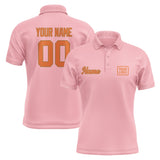 Custom Light Pink Orange Short-Sleeve Polo Shirt