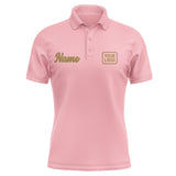 Custom Light Pink Khaki Short-Sleeve Polo Shirt
