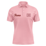 Custom Light Pink Crimson Red Short-Sleeve Polo Shirt