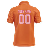 Custom Orange Light Pink Short-Sleeve Polo Shirt
