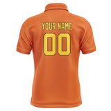 Custom Orange Gold Short-Sleeve Polo Shirt