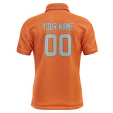 Custom Orange Gray Short-Sleeve Polo Shirt