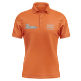 Custom Orange Gray Short-Sleeve Polo Shirt