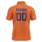 Custom Orange Purple Short-Sleeve Polo Shirt