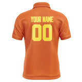 Custom Orange Light Yellow Short-Sleeve Polo Shirt