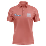 Custom Copper Rose Light Blue Short-Sleeve Polo Shirt