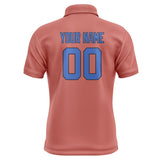 Custom Copper Rose Sky Blue Short-Sleeve Polo Shirt