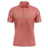 Custom Copper Rose Khaki Short-Sleeve Polo Shirt