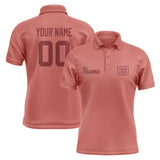 Custom Copper Rose Crimson Red Short-Sleeve Polo Shirt