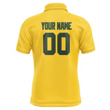 Custom Gold Dark Green Short-Sleeve Polo Shirt